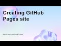 Creating GitHub Pages site