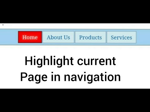 Highlight Current Page in Navigation -html/css Highlight Current Page in Navigation -html/css