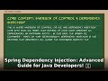Master Spring Dependency Injection in Java! 🚀 Advanced DI Guide for Developers ✨