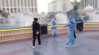 The Jabbawockeez Freestyle on the Bellagio Fountains (Las Vegas NV) 2018