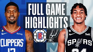 CLIPPERS at SPURS | NBA FULL GAME HIGHLIGHTS | November 4, 2022
