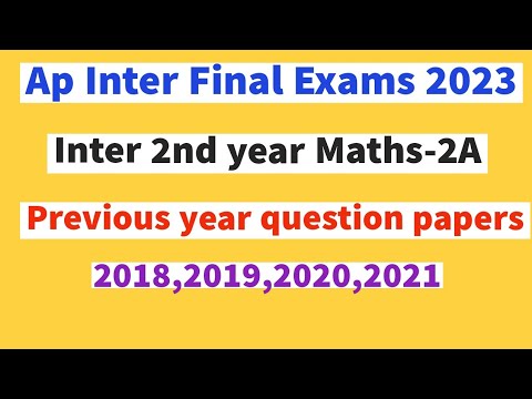 Ap Inter 2nd Year Maths-2A Previous Year Question Paper|Ap Inter 2nd ...