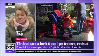 Tânărul care a lovit 6 copii pe trecere a fost reținut. Era băut și nu avea permis