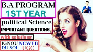 Political Science Very Important Questions B.A Program 1st Year DU-SOL,IGNOU, NCWEB Manish Verma Lpa
