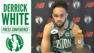 Derrick White on Adjusting to His New Team Before Playoffs | Celtics Practice