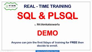 Session - 1 :: SQL & PLSQL Real-time training || Introduction || Demo || 15-07-22