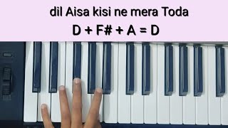 Dil Aisa Kisi Ne Mera Toda Tutorial (Chords+Melody) | Amanush (1975) | Keyboard