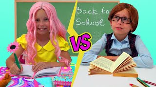 Alice and Stacy Back to School story! how to make DIY School Supplies!