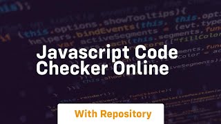 javascript code checker online