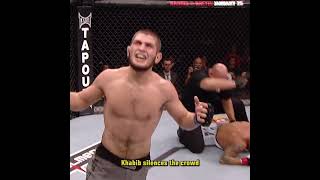 The crowd HATED Khabib after this finish 😂 #ufc