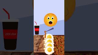 MUKBANG by EMOJI 😀 || ASMR nuddles n eggs #asmr #cartoon #animted #food #youtubeshortsvideo #youtube