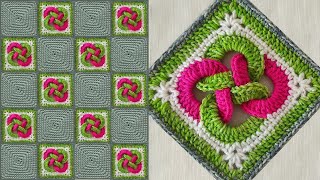 Beginner's Guide : VERY UNIQUE INTERLOCKING RINGS SQUARE👉@sara1111 Crochet For Beginner's
