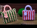 Crochet Small 👜 Bag Design Tutorial #Easy and simple #Tunisian Knitting #easy