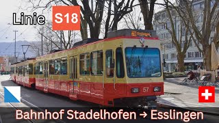 Zürich Forchbahn (S18) Cab Ride | Stadelhofen → Esslingen [4K]