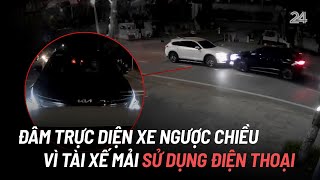 Ô tô đâm trực diện xe ngược chiều vì tài xế mải sử dụng điện thoại | VTV24