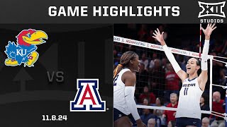 Kansas vs. Arizona Women's Volleyball Highlights (11.8.24) | 2024 Big 12 Volleyball