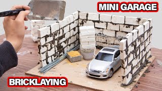 BRICKLAYING -- How to build a MINI GARAGE using MINI BRICKS