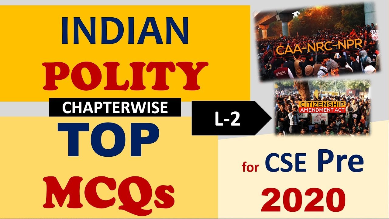 UPSC IAS 2020 : Indian Polity MCQs Chapterwise L2 - YouTube