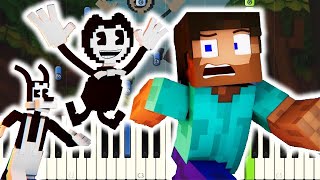 BATIM Remix - (Bendy and the Ink Machine Animated Minecraft Music Video) - Piano Tutorial