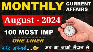 August 2024 Monthly Current Affair | August2024 Imp Current Affairs | Crack Exam | Current Affairs