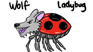 How to draw MONSTER From WOLF And LADYBUG = LADYWOLF