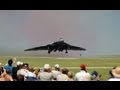 AVRO VULCAN XH558 HOWLING AS SHE TAKES OFF & SETS OFF CARALARMS!!!