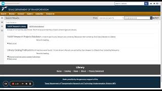 TxDOT Library Catalog Basic Search Tutorial
