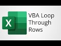 Excel VBA Loop Through Rows in a Table or Range