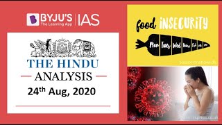 'The Hindu' Analysis for 24th August, 2020. (Current Affairs for UPSC/IAS)