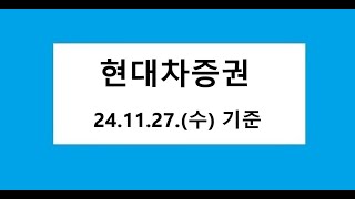 현대차증권 차트 분석, 주식 주가 전망. 2024.11.27. 촬영