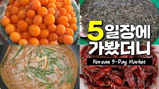 ENG) Strange Things in Korean Traditional 5-Day Market #RawPuppa #ChickenOotheca #FreshwaterPrawn