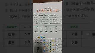 2021年10月30日多変量競馬予想（マーケティングに応用の統計手法）