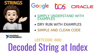 Decoded String at Index | Clean Code | TCS | GOOGLE | ORACLE | Leetcode - 880