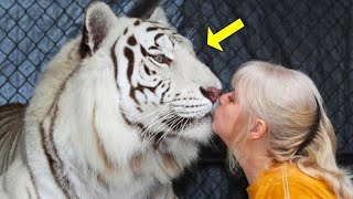 Moments After A Woman Rescues The Chained Wild tiger, She Receives The Most Amazing “Thank You”