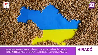 Ukrajna idén készen áll több mint 56 millió tonna élelmiszer exportálására