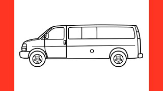 How to draw a CHEVROLET EXPRESS easy / drawing chevrolet express van step by step