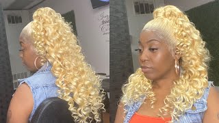 BARBIE GIRL BLONDE 💖 | Half up half down frontal ponytail