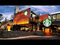 Evening Starbucks Cafe Ambience with Clouds and Relaxing Jazz Music for Study, Work, Relax