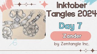 Inktober Tangles 2024 ~ Day 7 ~  Zander ~ How to draw