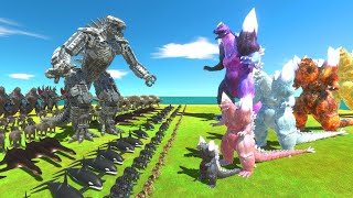 Space Godzilla Of Evolution VS Dark Team - Animal Revolt Battle Simulator