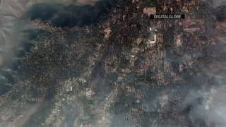 Satellite shows N California wildfire destruction