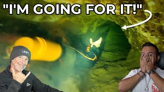 Losing all visibility in a tight cave tunnel underwater