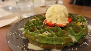 Organic Green Tea Waffles - using Enzo's Matcha Powder