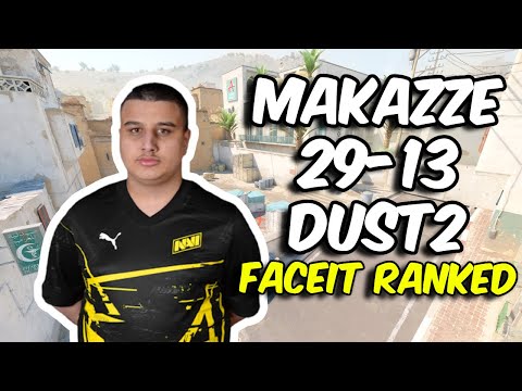 NAVI juior makazze 29 Kills (Dust2) FACEIT Рейтинг от 28 июля 2024 г. CS2 POV