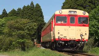 ありがとう、いすみ鉄道のキハ28型！朝の快速運用に入るキハ28型とキハ52型　2014年5月3日