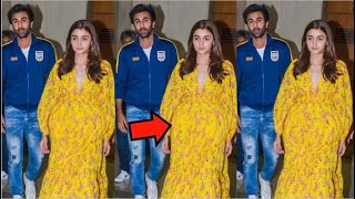 Pregnant Alia Bhatt Flaunting her Baby Bump with hubby Ranbir Kapoor at Hospital after Checkup