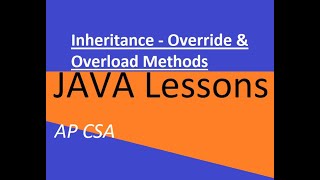 AP CSA Unit 9 Override and Overload Methods in Inheritance