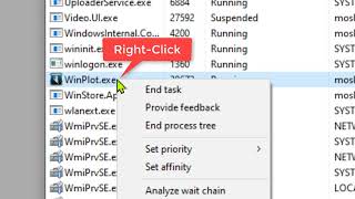 Setting Winplot memory priority in Windows 10