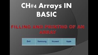 10th class ch# 4 Filling and printing of array part 2| Array in BASIC