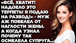 «Всё, хватит! Надоело это терпеть! Я подаю на развод!» - муж аж побелел от наглости жены. А когда...